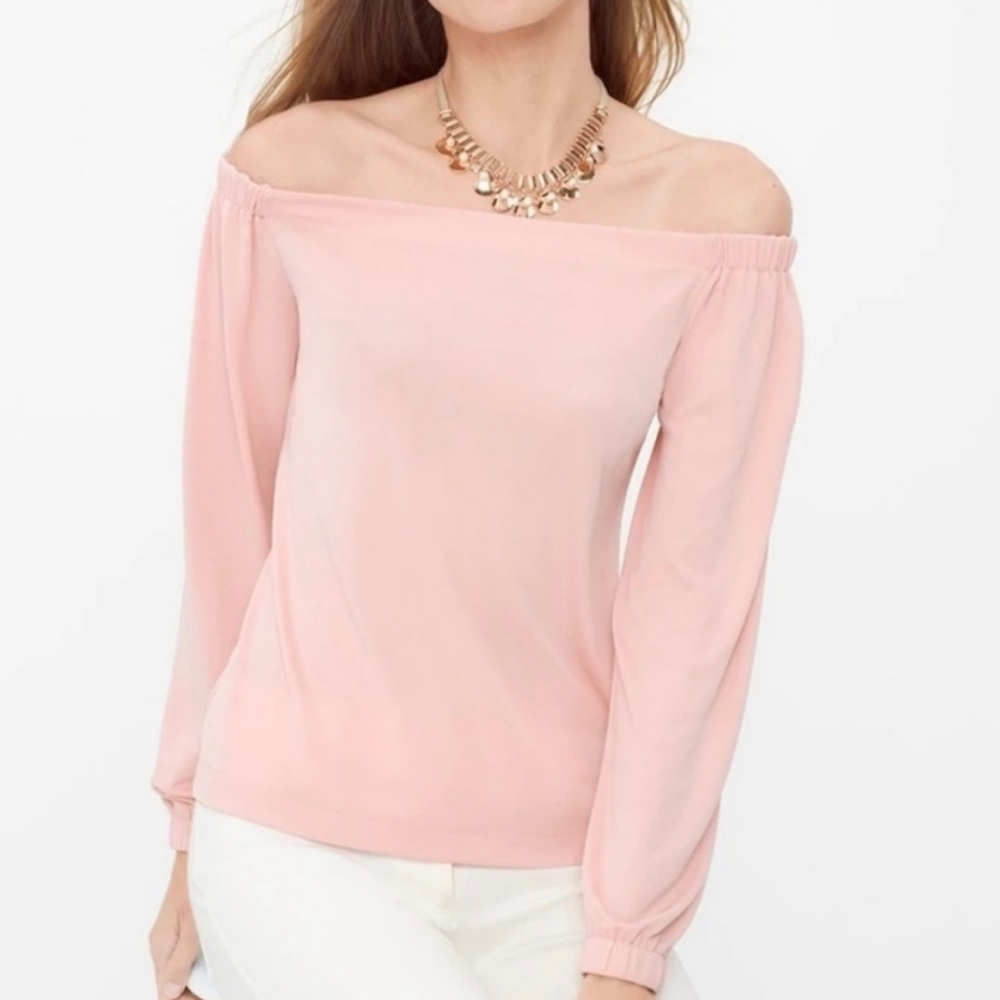 WHBM Off the Shoulder Crepe Top